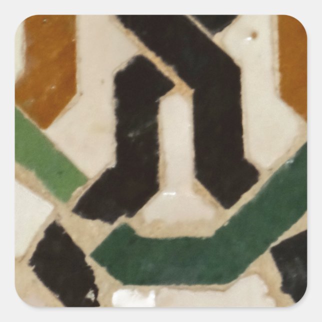 Pegatina Cuadrada Alhambra Wall Tile #2 (Anverso)