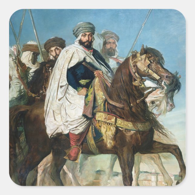 Pegatina Cuadrada Ali Ben Ahmed, el último califa de Constantino (Anverso)