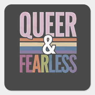 Pegatina Cuadrada Aliado del mes del Orgullo LGBT, poco audaz y gay