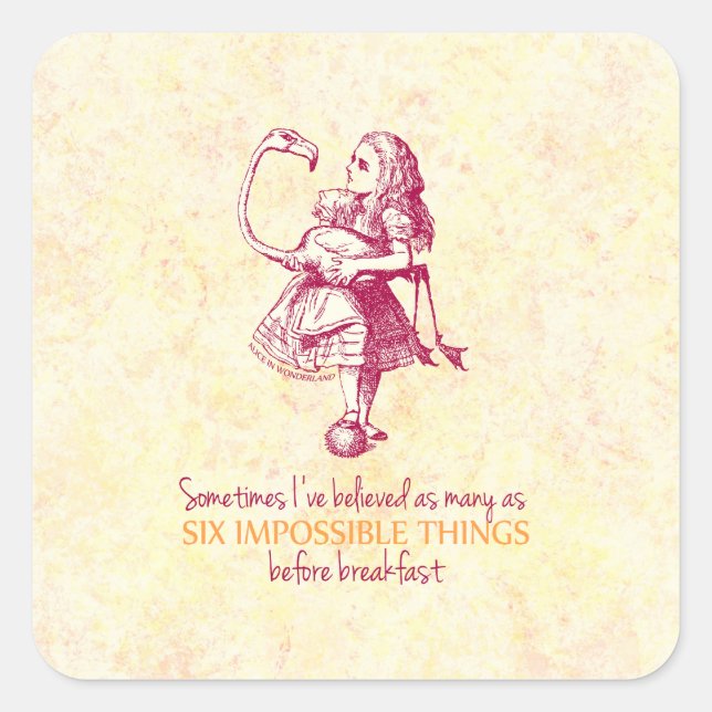 Pegatina Cuadrada Alicia en el país de las maravillas (Anverso)