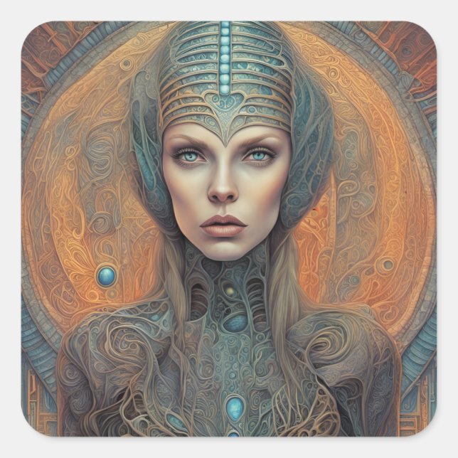 Pegatina Cuadrada Alien (Anverso)