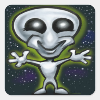 Pegatina Cuadrada Alien