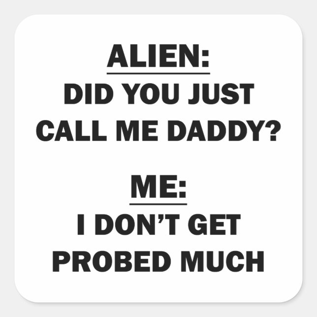 Pegatina Cuadrada Alien (Anverso)