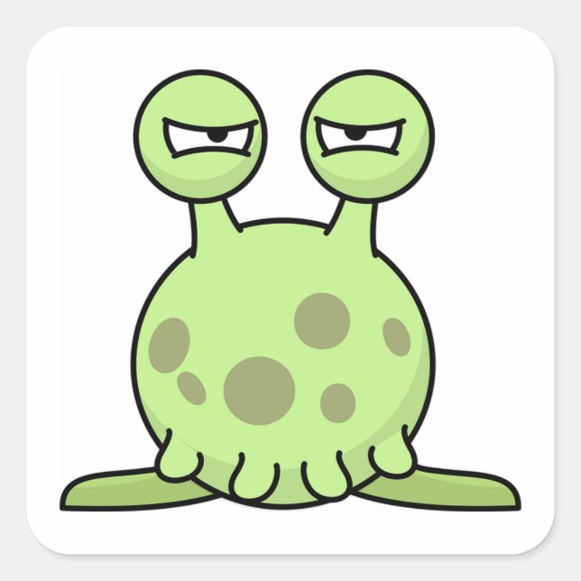 Pegatina Cuadrada Alien Monster (Anverso)