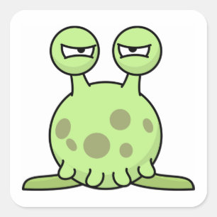 Pegatina Cuadrada Alien Monster