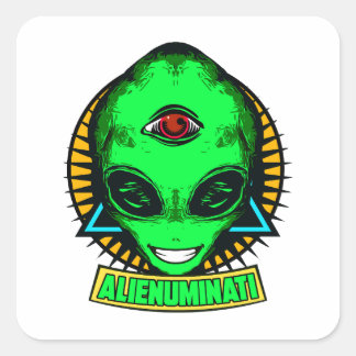 PEGATINA CUADRADA ALIENUMINATI