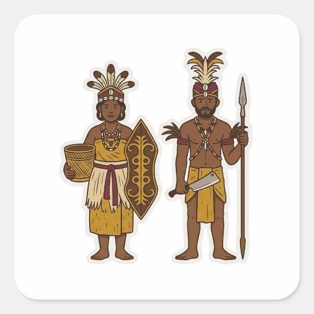 Pegatina Cuadrada Alifuru Ina & Ama (Anverso)