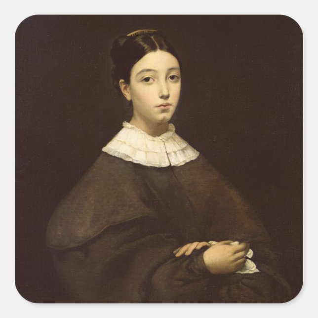 Pegatina Cuadrada Aline Chasseriau 1835 (Anverso)