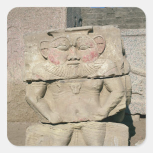 Pegatina Cuadrada Alivio de dios egipcio del hogar, Bes