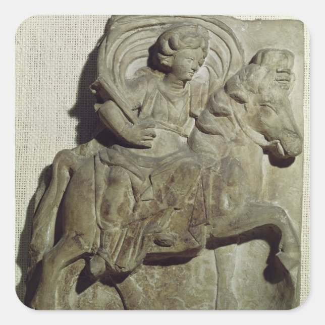Pegatina Cuadrada Alivio de Epona, diosa galardonada (Anverso)
