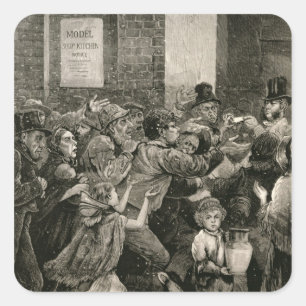 Pegatina Cuadrada Alivio de los parados en Londres