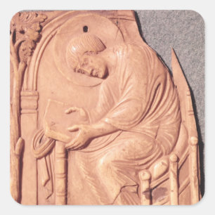 Pegatina Cuadrada Alivio de un monje que estudia, del hotel de