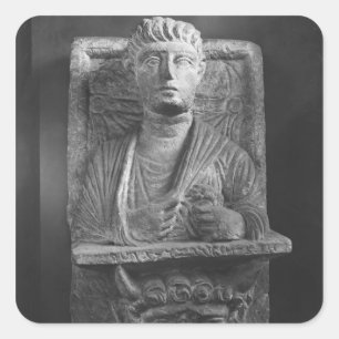 Pegatina Cuadrada Alivio funerario de Athenourou, del Palmyra