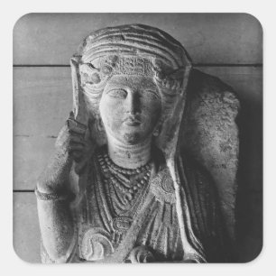 Pegatina Cuadrada Alivio funerario de una figura femenina, de Palmir