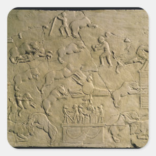 Pegatina Cuadrada Alivio que representa juegos de circo