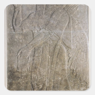 Pegatina Cuadrada Alivio que representa un genio con alas