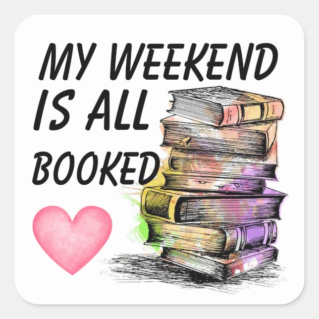 Pegatina Cuadrada All Booked  (Anverso)