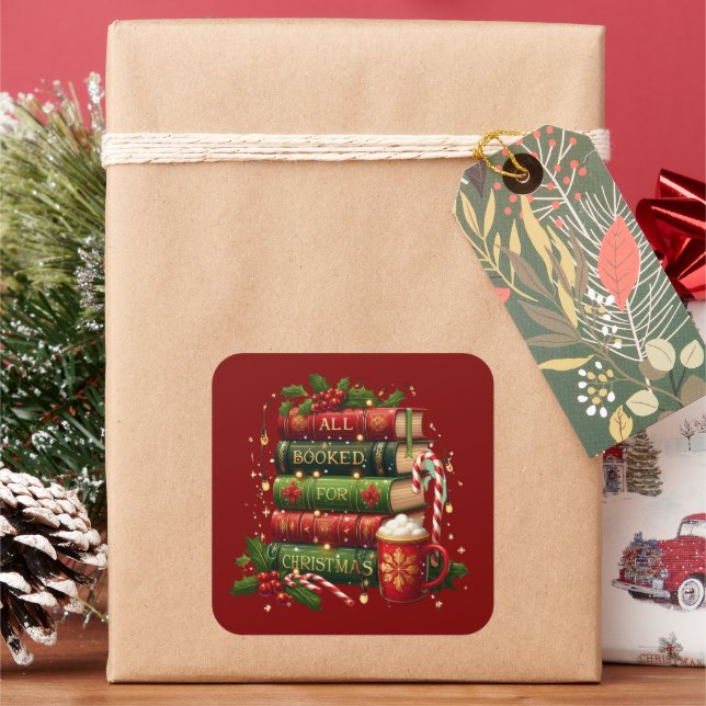 Pegatina Cuadrada All booked for Christmas (Vacaciones)