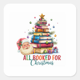 Pegatina Cuadrada All Booked for Christmas Sticker | Festive Gift
