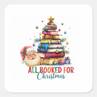 Pegatina Cuadrada All Booked for Christmas Sticker | Festive Gift
