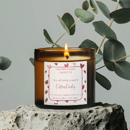 Pegatina Cuadrada All My Love Valentine – Romantic Pink Candle Label