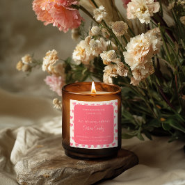 Pegatina Cuadrada All My Love Valentine – Romantic Pink Candle Label