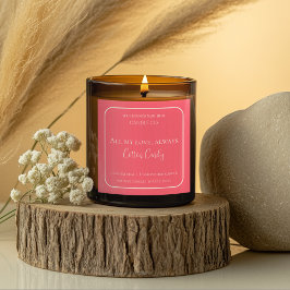 Pegatina Cuadrada All My Love Valentine – Romantic Pink Candle Label