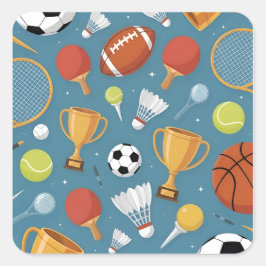 Pegatina Cuadrada All-Star Sports Medley Party