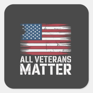 Pegatina Cuadrada All Veteran Matter American 4 De Julio Patriótico