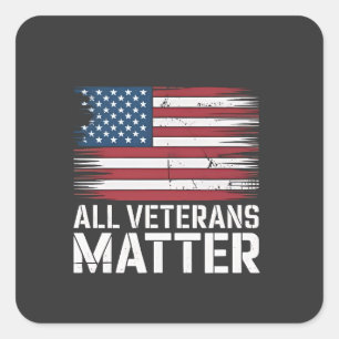 Pegatina Cuadrada All Veteran Matter American 4 De Julio Patriótico