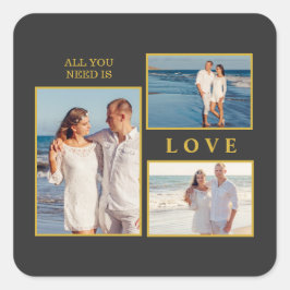 Pegatina Cuadrada All you need is love couple anniversary quote