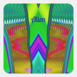 Pegatina Cuadrada ALLEN ~ Multicolorizado 3D ~