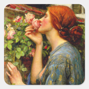 Pegatina Cuadrada Alma de la Rosa John William Waterhouse