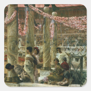 Pegatina Cuadrada Alma-Tadema   Caracalla y Geta, 1907
