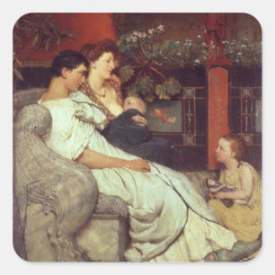 Pegatina Cuadrada Alma-Tadema   Familia romana, 1867