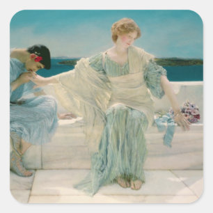 Pegatina Cuadrada Alma-Tadema   No me preguntes más, 1906
