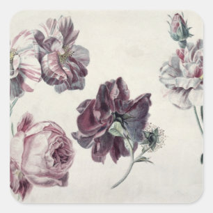 Pegatina Cuadrada Alma-Tadema ROSAS