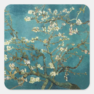 Pegatina Cuadrada Almendro en Flor - Van Gogh