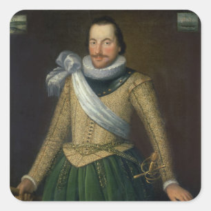 Pegatina Cuadrada Almirante sir Thomas Button (d.1694)