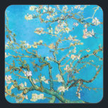 Pegatina Cuadrada Almond Blossom Vincent van Gogh<br><div class="desc">Hermosas flores de almendros en el árbol de almendros de Vincent van Gogh.</div>