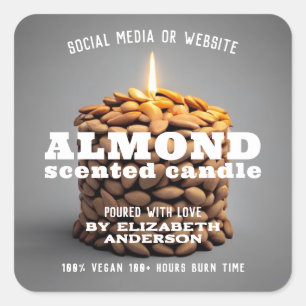 Pegatina Cuadrada Almond Candle