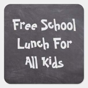 Pegatina Cuadrada Almuerzo Escolar Gratuito Para Todos Los Niños