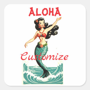 Pegatina Cuadrada Aloha Mermaid Thunder_Thunder_Cove