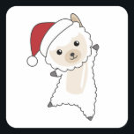 Pegatina Cuadrada Alpaca Merry Christmas Winter Animals Alpacas<br><div class="desc">La alpaca para Navidades con luces de hadas. Animales divertidos con regalos y nieve para las vacaciones. También es gracioso para los Navidades en julio. Las Alpacas son lindos animales y perfectas para los Navidades.</div>