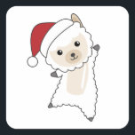 Pegatina Cuadrada Alpaca Merry Christmas Winter Animals Alpacas<br><div class="desc">La alpaca para Navidades con luces de hadas. Animales divertidos con regalos y nieve para las vacaciones. También es gracioso para los Navidades en julio. Las Alpacas son lindos animales y perfectas para los Navidades.</div>