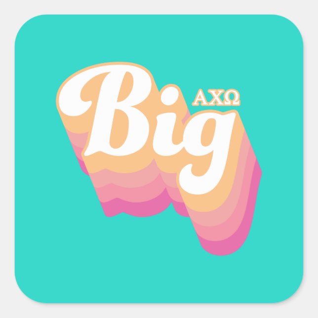 Pegatina Cuadrada Alpha Chi Omega | Hermana Mayor (Anverso)