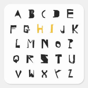Pegatina Cuadrada Alphabet Hi Back to School Introduction