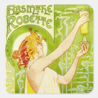 Alphonse Mucha Absinthe Robette Pegatinas