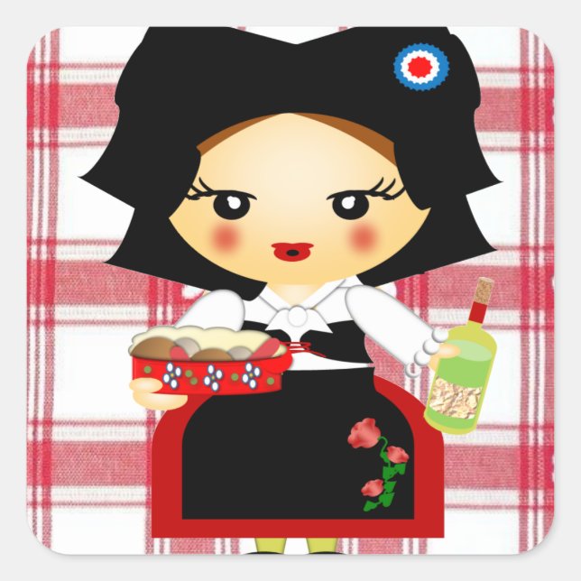 Pegatina Cuadrada Alsacia (Anverso)