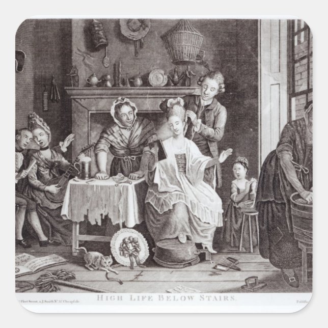 Pegatina Cuadrada Alta vida por debajo de escalones